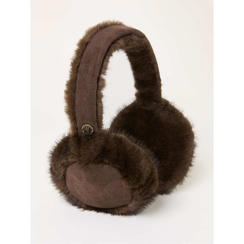 FatFace Chocolate Brown Fluffy Earmuffs
