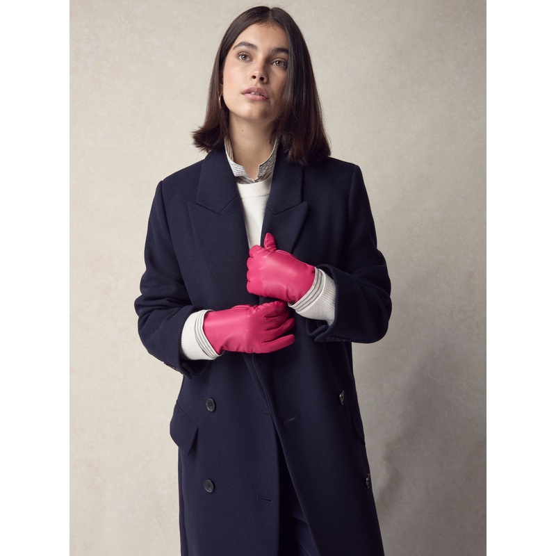 Hot Pink Leather Gloves