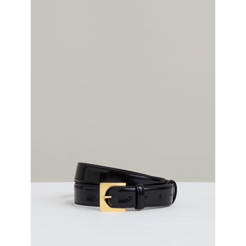 Reiss Black Belinda Suede Square-Buckle Belt