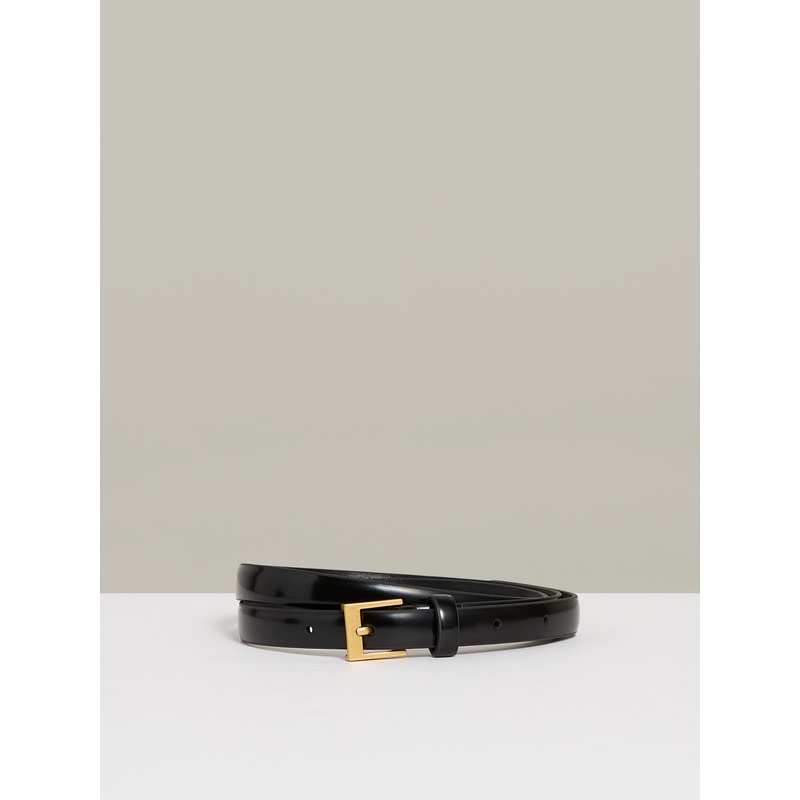 Reiss Black Holly Thin Leather Belt