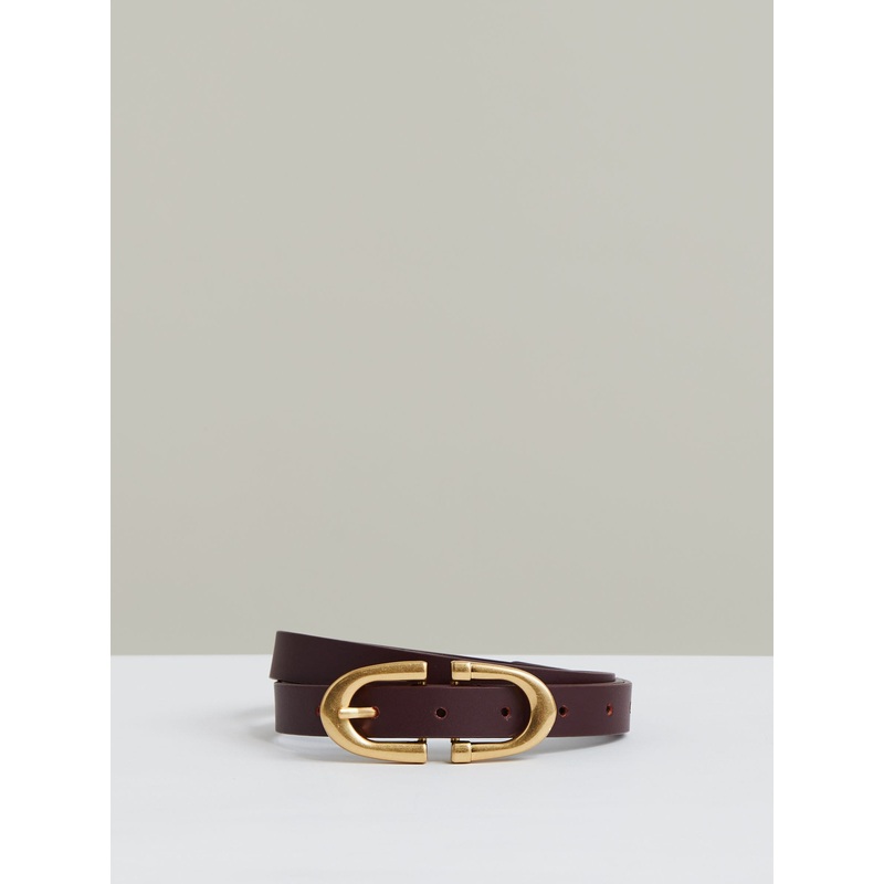 Reiss Burgundy Bailey Horseshoe Belt