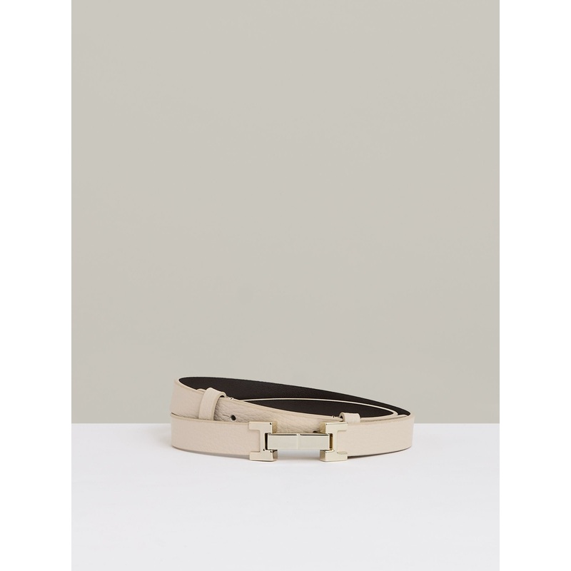 Reiss Stone Hayley Leather Square Hinge Belt