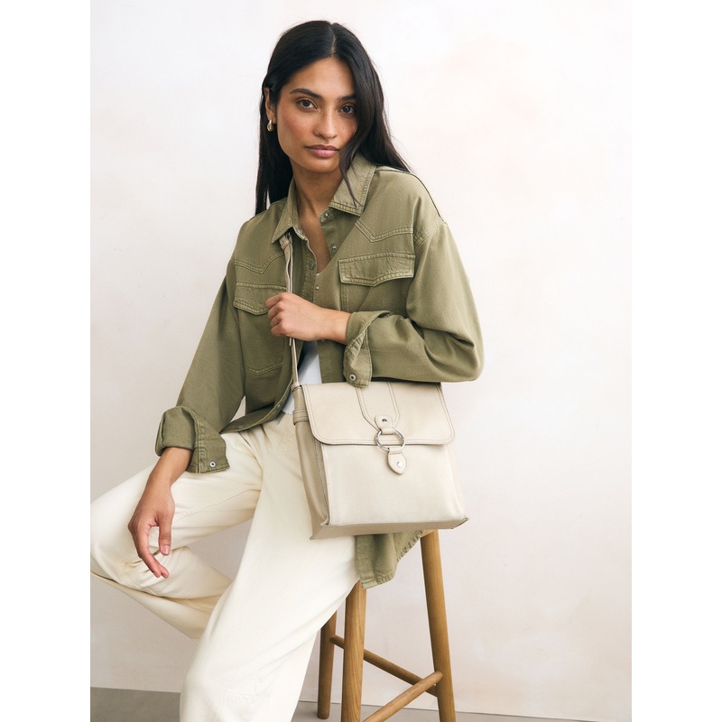 Stone Leather Pocket Messenger Bag