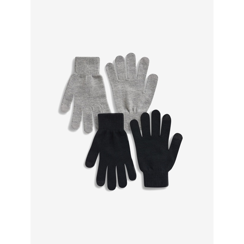Black/Grey Magic Touchscreen Gloves 2 Pack