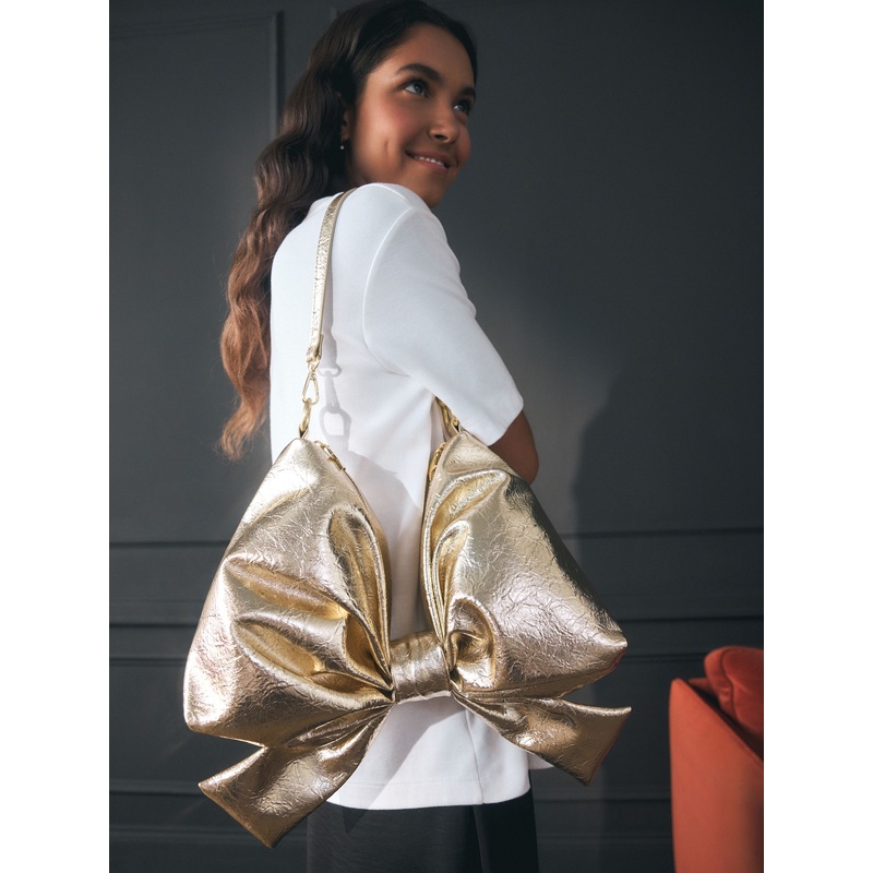 Rockett St George Gold Bow Cross-Body Bag