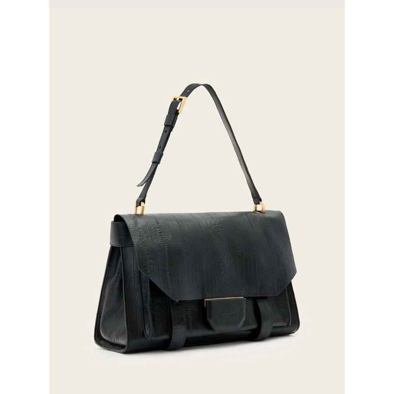AllSaints Black Ursa Satchel Shoulder Bag