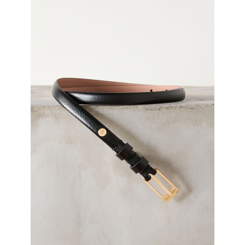 Black Skinny Premium Made In Italy Leather Belt