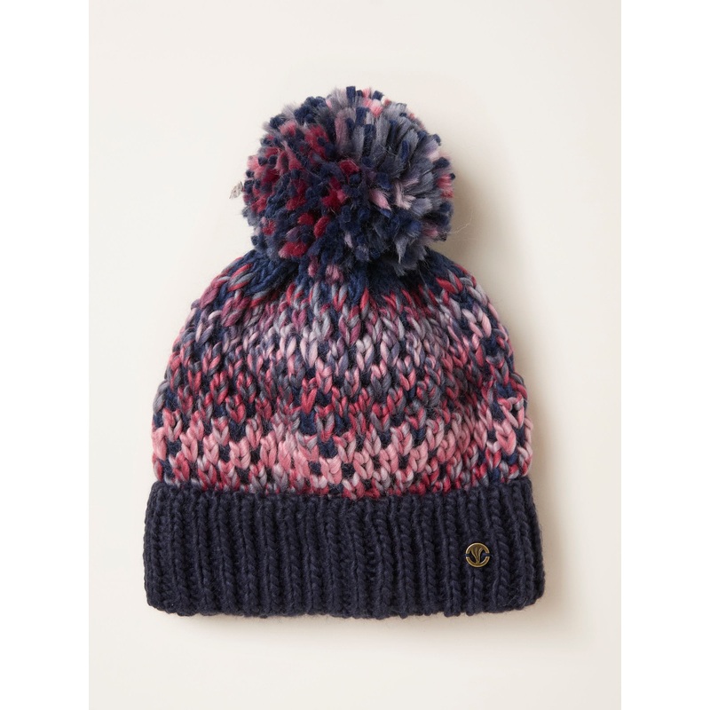 FatFace Navy Spacedye Bobble Hat