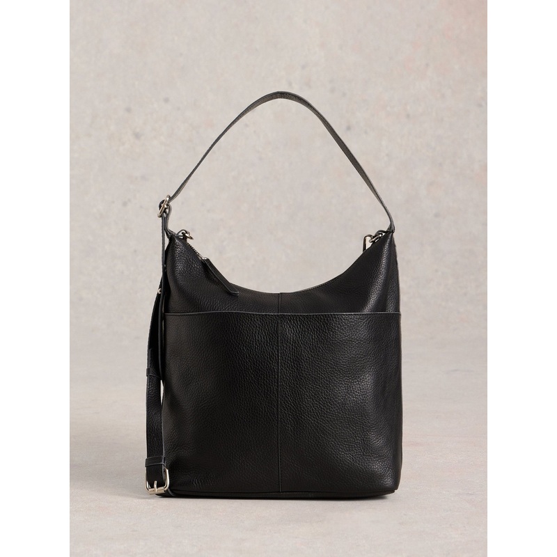 White Stuff Black Sophia Leather Cross-Body Bag