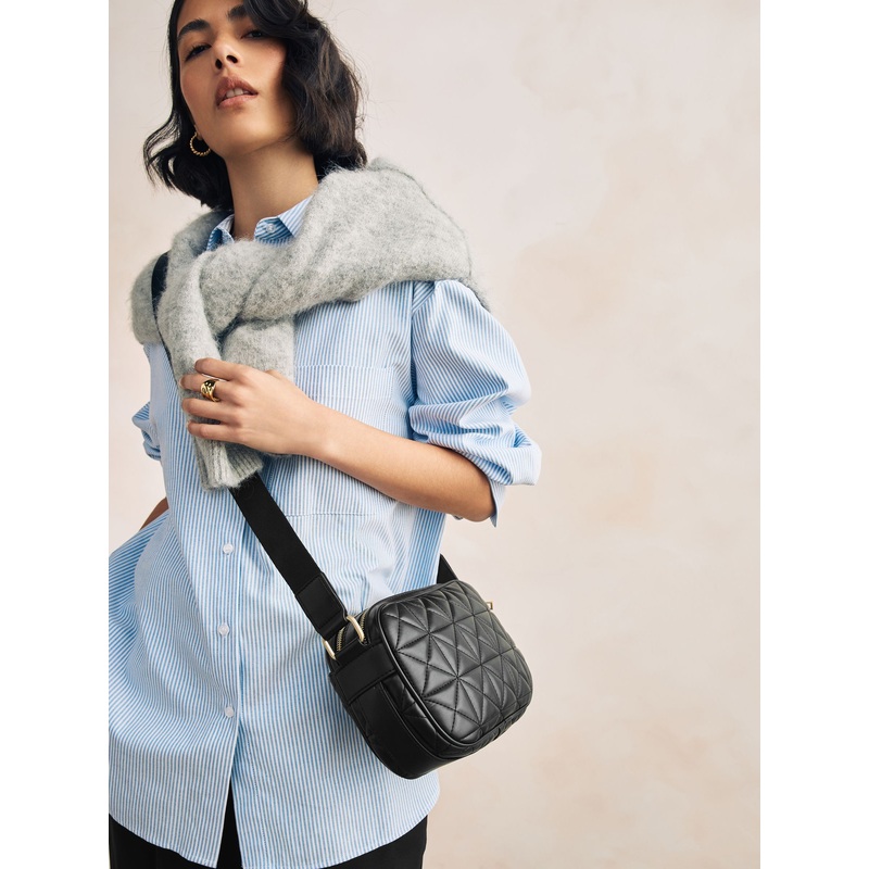 Black Quilted Camera Bag