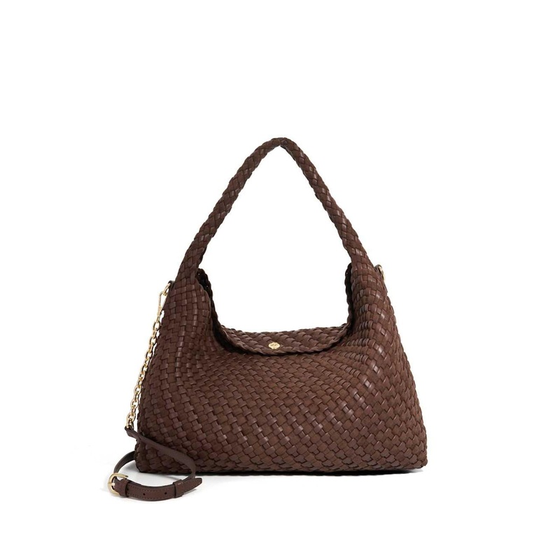 Dune London Chocolate Brown Deliberate Large Woven Slouch Bag