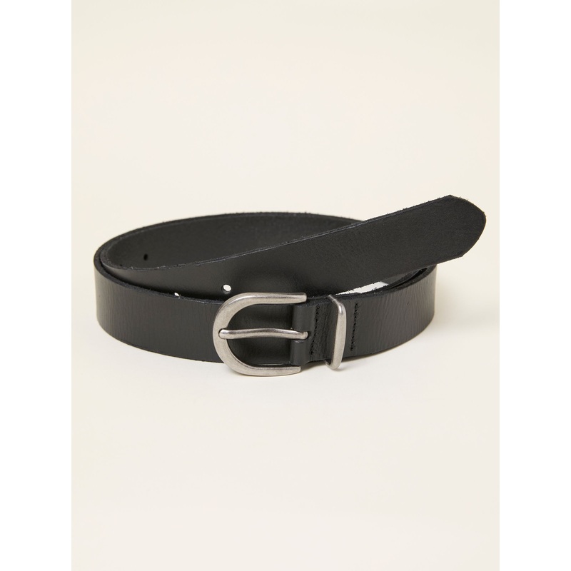 FatFace Black Plain Leather Belt