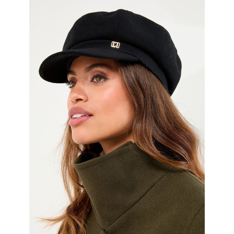 Lipsy Black Baker Boy Hat