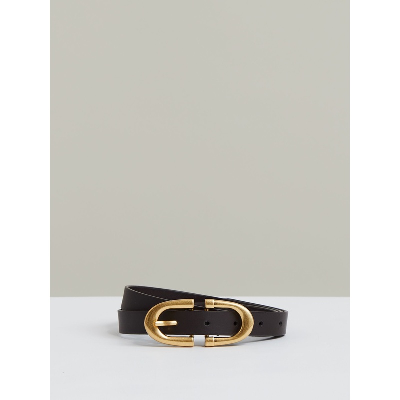 Reiss Chocolate Bailey Horseshoe Belt